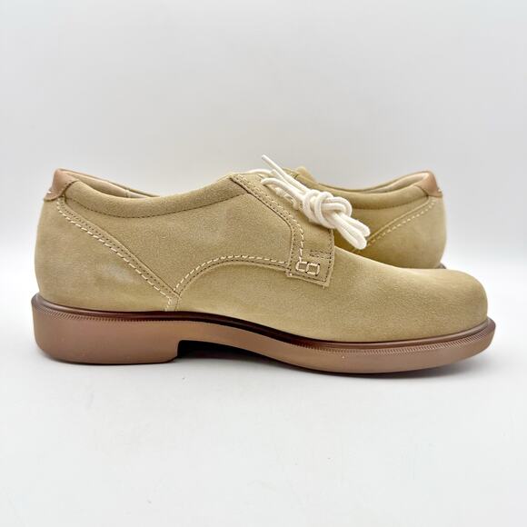 SAS Mens Ambassador Lace Up Oxford Shoes US 8.5 Wide Tan Leather EUC - Picture 4 of 14